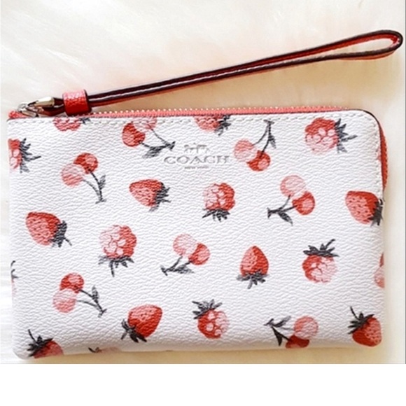 Coach RARE Fruit Fantasy Wristlet with Strawberries & Cherries - Picture 5 of 8